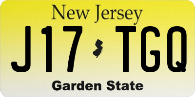 NJ license plate J17TGQ