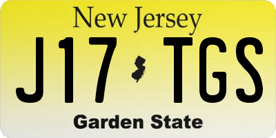 NJ license plate J17TGS