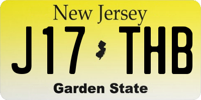 NJ license plate J17THB