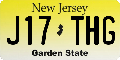 NJ license plate J17THG