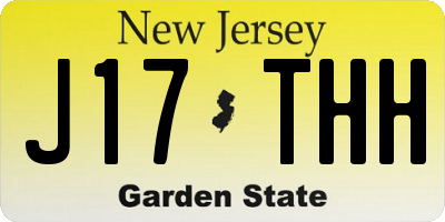 NJ license plate J17THH