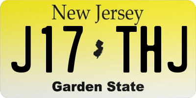 NJ license plate J17THJ