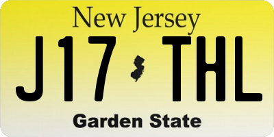 NJ license plate J17THL