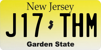 NJ license plate J17THM