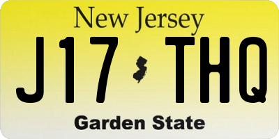 NJ license plate J17THQ