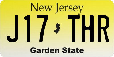 NJ license plate J17THR