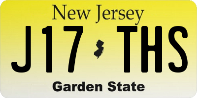 NJ license plate J17THS