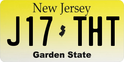 NJ license plate J17THT
