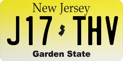 NJ license plate J17THV