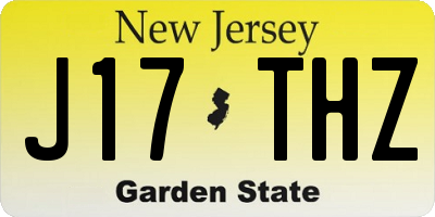 NJ license plate J17THZ