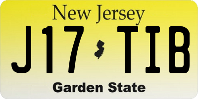 NJ license plate J17TIB