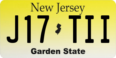 NJ license plate J17TII