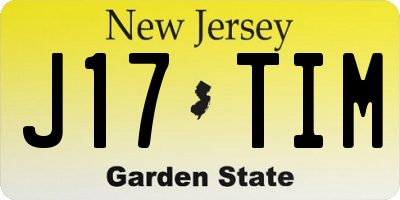 NJ license plate J17TIM