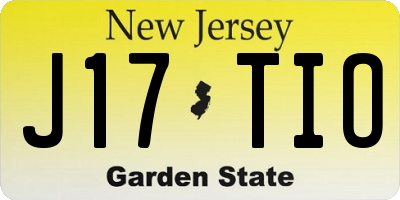 NJ license plate J17TIO