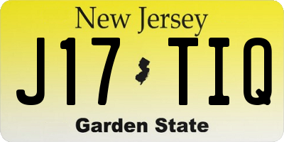 NJ license plate J17TIQ