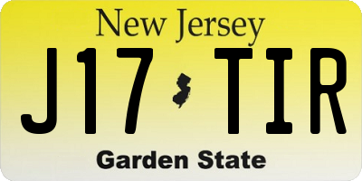 NJ license plate J17TIR