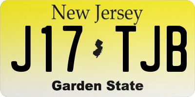 NJ license plate J17TJB