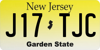 NJ license plate J17TJC