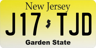NJ license plate J17TJD