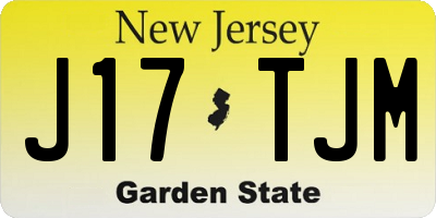NJ license plate J17TJM