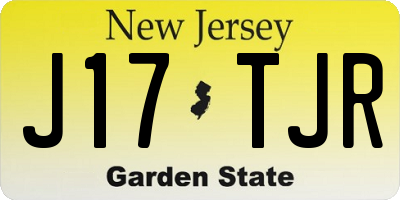NJ license plate J17TJR