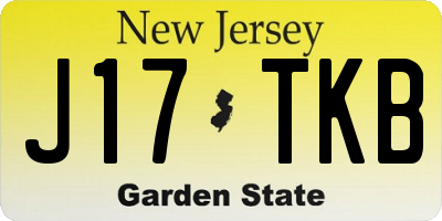 NJ license plate J17TKB