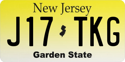 NJ license plate J17TKG
