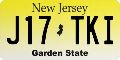 NJ license plate J17TKI