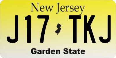 NJ license plate J17TKJ