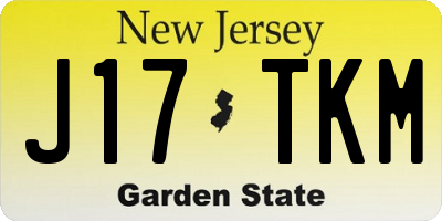 NJ license plate J17TKM