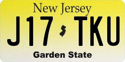 NJ license plate J17TKU