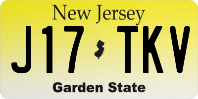NJ license plate J17TKV