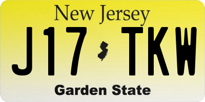 NJ license plate J17TKW