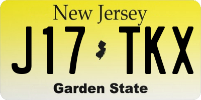 NJ license plate J17TKX