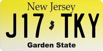 NJ license plate J17TKY