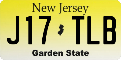 NJ license plate J17TLB