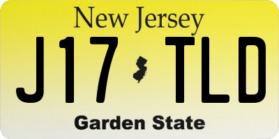 NJ license plate J17TLD