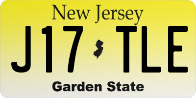 NJ license plate J17TLE
