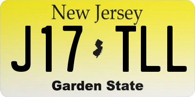 NJ license plate J17TLL