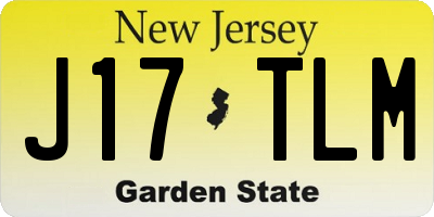 NJ license plate J17TLM
