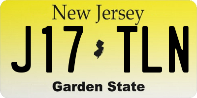 NJ license plate J17TLN