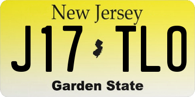 NJ license plate J17TLO