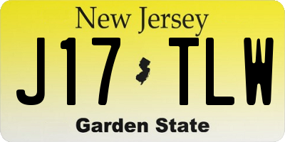 NJ license plate J17TLW