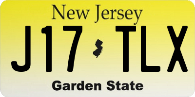 NJ license plate J17TLX