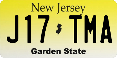 NJ license plate J17TMA