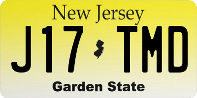 NJ license plate J17TMD