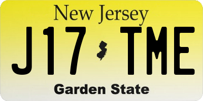 NJ license plate J17TME