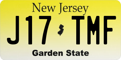 NJ license plate J17TMF