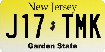 NJ license plate J17TMK