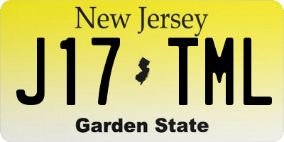 NJ license plate J17TML